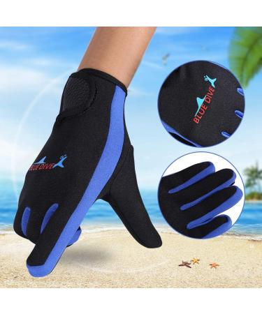 M-Black Blue Neoprene Diving Gloves for Water Sports - Ideal for Sailing and Paddling - Buy Online on SooperMarket.com