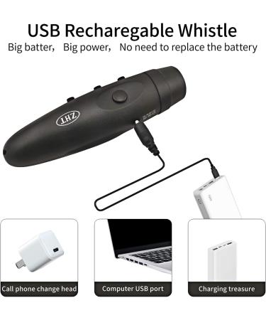 ZHT Electronic Whistle for Referees - USB Charging, 3 Tone High Volume Emergency Whistle for Safety - Ideal for Coaches, Teachers, Outdoor Activities - Black - Buy Online on SooperMarket.com