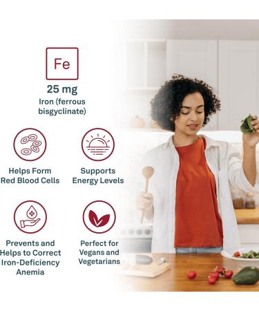 Organika Absolute Iron- Iron Bisglycinate- High Availability Gentle on Stomach Boost Iron Levels- Beneficial for Women and Vegetarians- 120vcaps - Buy Online on SooperMarket.com