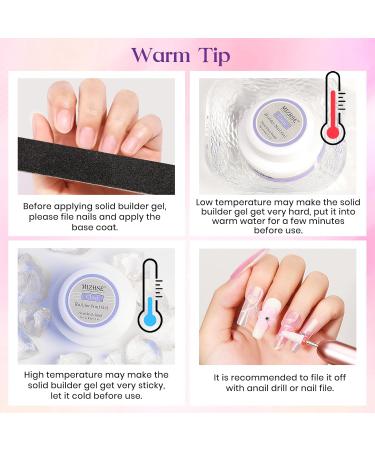MIZHSE 60g/2.1oz Solid Builder Gel for Nail 4 in 1 Clear Sculpture Solid Nail Extension Gel for Nail Non-Sticky Hand Builder Gel Carving Gel Modeling Nail Art Gel Solid Clear Builder Gel - Buy Online on SooperMarket.com
