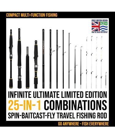 Rigged & Ready 25-in-1 Travel Fishing Rod - Ultimate Compact Spinning/Baitcast for Freshwater & Saltwater Anglers - Buy Online on SooperMarket.com