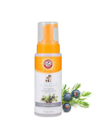 Arm & Hammer Ultra Fresh No Rinse Deodorizing Foam for Dogs, Juniper Mist, 8 Oz | Waterless Dog Shampoo | Baking Soda Neutralizes Bad Odors for an Advanced Clean No-Rinse Deodorizing Foam for Dogs