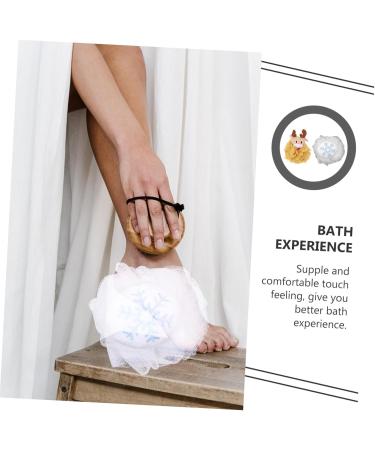 2pcs Bath Ball Shower Puff & Loofah Set | Holiday Bath Scrubber & Back Scrubber | Premium Shower Sponge Pouf - Buy Online on SooperMarket.com