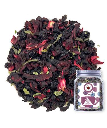 Plant Gift Ireland Spring Fruit Tea Oganic Fruit Herbal Tea All Natural Flavors Loose Leaf Roselle Grapes Blueberries Peppermint Non GMO Vegan Tea Bags Into Iced Tea & Hot Tea 70G/2.5oz