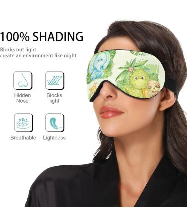 Haskirky Light Blocking Eye Mask - Breathable & Adjustable for Adults, Perfect for Travel, Yoga, Meditation - Cartoon Animals Design - Buy Online on SooperMarket.com