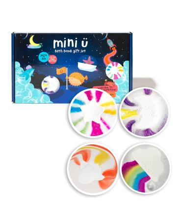 Mini U Bath Bomb Gift Set -Cloud Rainbow Rocket Moon & Star Fizzers - Moisturising Shea Butter -Bathtime Fun Bath Toys - Great Stocking Filler Gift - *Made for Mums Award 2023 Gold*