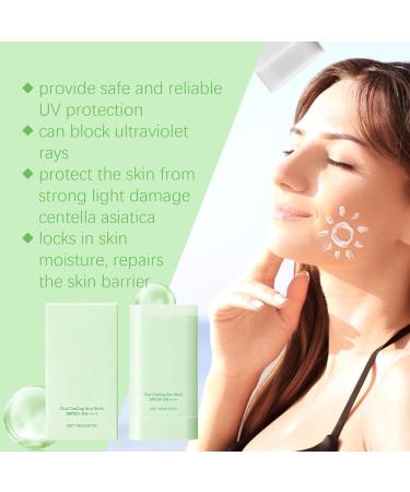 Cica Cooling Sun Stick Centella Face Sunscreen Stick Sun Cream SPF 50+ PA++++ Centella Sun Block Sticks for Face SPF 50 Face Moisturiser Non Greasy Sunscreen Refreshing Water Resistant - Buy Online on SooperMarket.com