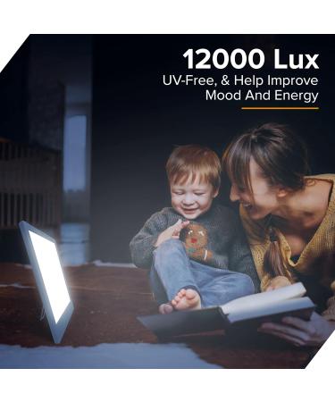 ZenoCare Light Therapy Lamp UV-Free LED 12000 Lux Adjustable Brightness Level 4 Colors Choices Build-in Timer Sunlight Simulation - Buy Online on SooperMarket.com