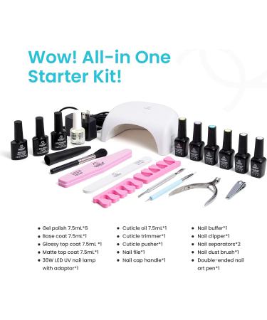 Beetles Gel Nail Kit with UV/LED Lamp - Frappe Cocktail Blue, 6 Colors, Salon-Quality Manicure Set - Buy Online on SooperMarket.com