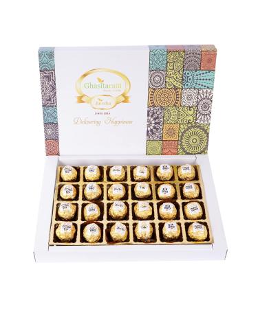 Jaiccha Ghasitaram Channa Laddoos 24pcs with Captions|Gift for Diwali Gifts Holi Rakhi Valentine Christmas Birthday Anniversary Her Him|