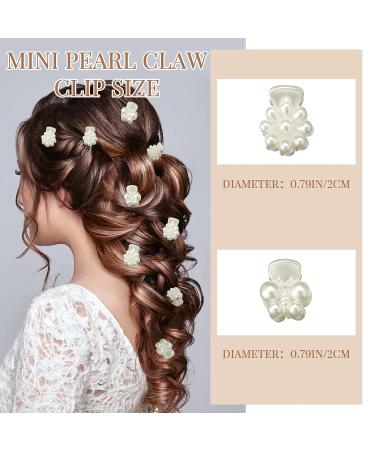 24 Pcs Mini Pearl Flower Hair Clips Set - Retro Style Decorative Hair Accessories for Women & Girls - White - Buy Online on SooperMarket.com