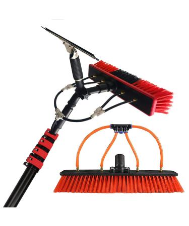 Window Cleaning Brush Equipment Water Fed Telescopic Brush/Brush and Squeegee/Extendable Water Fed Pole Set Scrubbing Brush 55cm Brush Head 8M/27FT
