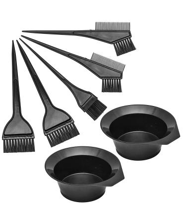 Barabesty Hair Dye Color Brush and Bowl Set Hair Color Brush Mixing Bowl Kit Tools for Hair Dying Coloring Applicator 7 Piece Set