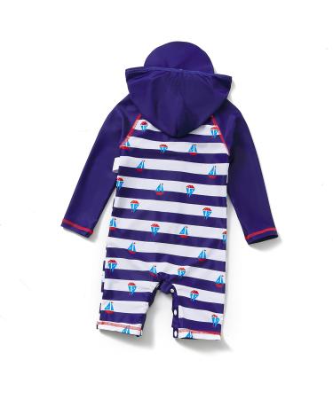 BONVERANO Baby Boys Swimsuit 18-24 Months | UPF 50+ Sun Protection One Piece Hooded Sailng Suit - Buy Online on SooperMarket.com