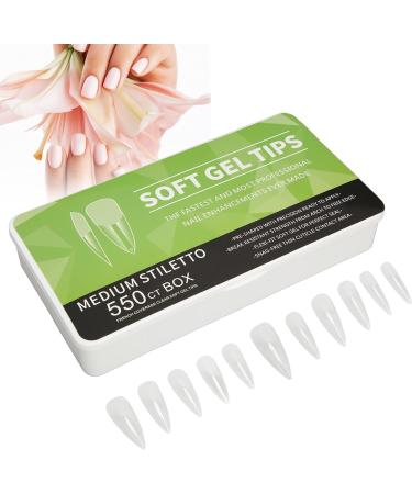 Long Clear Fake Nails Set Ultra Thin Breathable ABS Material Suitable for Acrylic Nails Dip Powder and Gel Polish 550 Pieces for Nail Salon Home DIY Weddings Halloween - Buy Online on SooperMarket.com