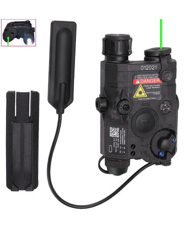 Ratulie Upgraded PEQ 15 Model Green Laser PEQ Box IR Laser Flashlight Laser Combo Green Laser Sight White LED Flashlight with 270 Lumens for AEG GBB CQB Rifle and Airsoft Black
