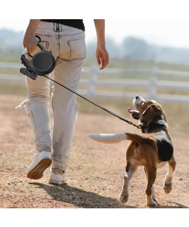 Retractable Dog Lead 8M/26ft Extendable Dog Lead Extendable with Non-Slip Handle & Adjustable Dog Lead with LED Flashlight Waste Dispenser Bags One-Hand Brake for Night Walking Running Jogging Black - Buy Online on SooperMarket.com