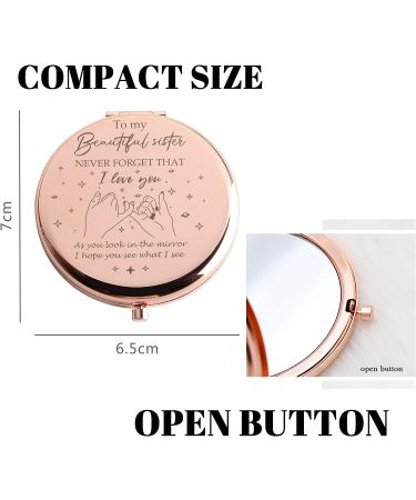 Sister Gifts Compact Mirror - Birthday/Mothers Day/Valentine Gift for Big/Little Sister - Rose Gold - Buy Online on SooperMarket.com