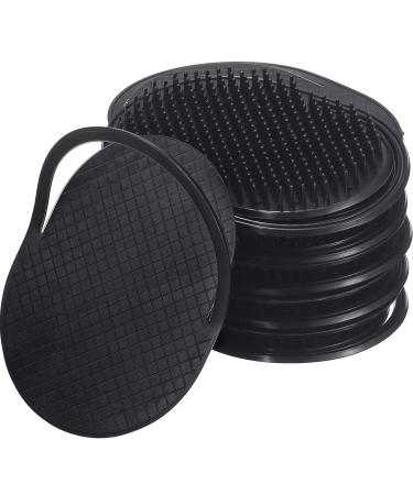 BBTO 12 Pieces Pocket Palm Combs  Soft Portable Pocket Brush  Shampoo Comb  Massager Hair Brush Comb for Home  Office  Travel and Pets (black)