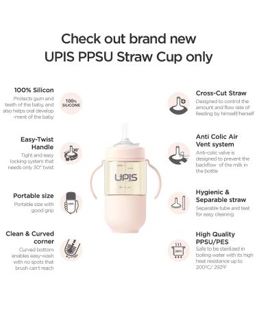 Medience UPIS Silicone PPSU Sippy Cup with Straw 8.8 oz. Navy - BPA-Free Spill-Proof Drinking Bottle for Kids and Toddlers - Buy Online on SooperMarket.com