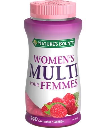 Nature's Bounty Women's Multivitamin Gummies Helps Maintain Eyesight Skin and Immune Function Helps in Development of Bone Cartilage Teeth and Gums Helps Thyroid Gland Function 140 Gummies