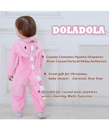 Doladola Unisex Baby Toddler Romper Hooded Sleepsuit | Pink Dinosaur | 3.5-4.5 Years - Buy Online on SooperMarket.com