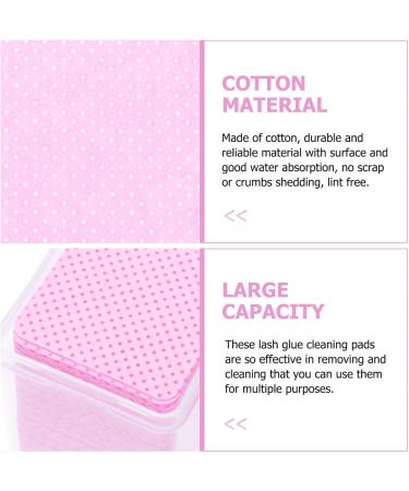 Beaupretty 600pcs Glue Cleaning Pads - Cotton Fabric Wipes for Eyelash Extensions Makeup Removal & Manicure - Pink | International Shipping Available - Buy Online on SooperMarket.com