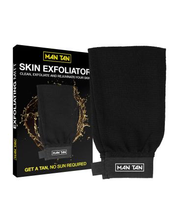 Sunless Tanner Exfoliator Mitt | AMINOTAN Best Clear Self Tan Mousse For Men Works With Hair + Sweat Proof