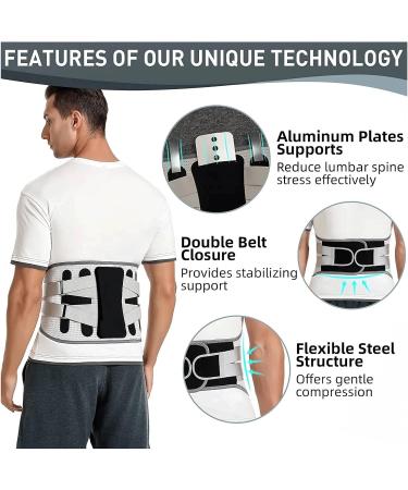 DFHBFG Lumbar Support Belt Disc Herniation Orthopedic Strain for Back Posture Spine Decompression Brace Dropshipping(Size:Medium) Medium Grey - Buy Online on SooperMarket.com