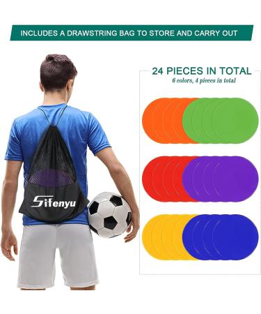 SIFENYU 9-inch Spot Markers 24pcs - Rubber Agility Dots for Kids Soccer, Football, Basketball - Non Slip Sports Floor Spots for Speed Training - Buy Online on SooperMarket.com