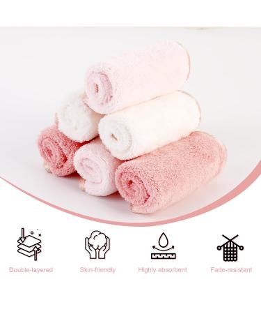 Phogary Microfiber Makeup Towels - 6 Pack Washable Facial Cleaning Cloths (20x20cm Pink) | Gentle Makeup Remover - Buy Online on SooperMarket.com