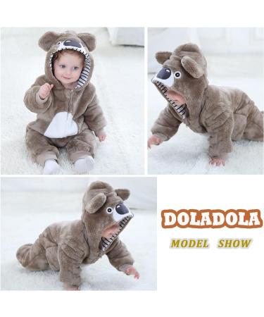 Doladola Unisex Baby Koala Romper | Flannel One Piece Pyjamas 0-3 Months - Buy Online on SooperMarket.com