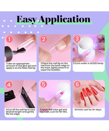 Beetles Gel Polish 2 in 1 Nail Glue & Base Gel Kit | 2PCS 15ML Strong Brush-On Glue for Acrylic, False Nails & Gel Polish | UV/LED Lamp Required - Buy Online on SooperMarket.com