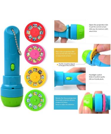 Xrten Projector Flashlight Toy - Children's Projection Lamp with 4 Fairy Tales & 32 Slides | International Shipping Available - Buy Online on SooperMarket.com