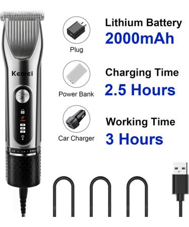 KEMEI Hair Clippers for Men Adjustable Blade Cordless Clipper Professional Barber Clippers Electric Clippers for Hair Cutting USB Rechargeable Wireless Haircut Clippers km-v310 - Buy Online on SooperMarket.com