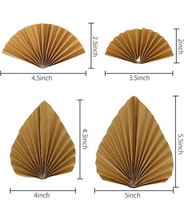 DBOO 6 Pcs Paper Palm Fan Cake Toppers Palm Leaf Fan Cake Topper Palm Spear Leaf Cupcake Toppers Cake Insert Decoration for Cake Decorating DIY Craft Project Home Wedding Party D cor Gold - Buy Online on SooperMarket.com