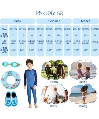 Kids Blue Whale Beach Swim Shoes - Non-Slip Aqua Socks for Boys and Girls | Quick Dry Water Sport Shoes for Pool, Surfing, Yoga | Size 8.5/9 UK Child - Buy Online on SooperMarket.com