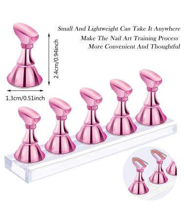 Acrylic Nail Display Stand | Magnetic Nail Tip Holders | Nail Art Stands for Salon & Home | Manicure Tools (Metal Pink) - 2 Sets - Buy Online on SooperMarket.com