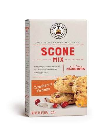 King Arthur, Cranberry Orange Scone Mix, Signature Recipes, Non-GMO Project Verified, Certified Kosher, 14 Ounces 14oz, single-pack