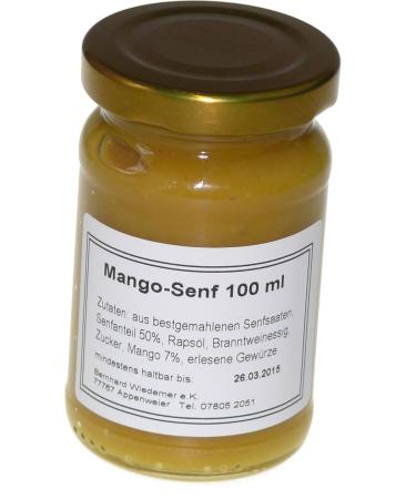 Wiedemer - fruity mangosf from fresh preparation with selected natural vegan ingredients - 1 glass of 100g gourmet mustard for salad dressing sauce fish bread cheese and much more.