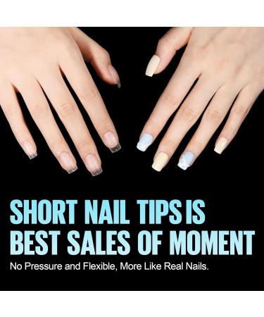 Tomicca Artificial Nails - Short Square Nail Tips for Gel Nails | 150 Pcs Soft Gel Full Cover Set with Glue | Professional Salon Quality - 15 Sizes Available - Buy Online on SooperMarket.com