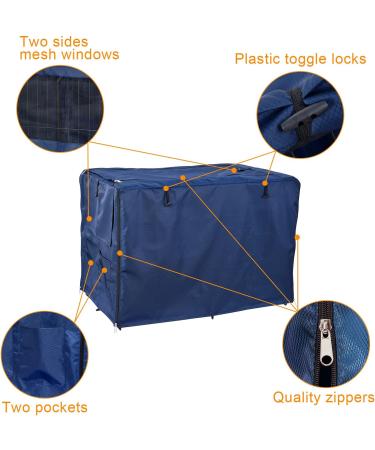 Durable Dog Crate Cover - Fits 24-48 Inches Wire Crate - Oxford Fabric - Medium and Large Dog Kennel Cover - Blue Rhombus - 2 Doors - Heavy Duty - Buy Online on SooperMarket.com