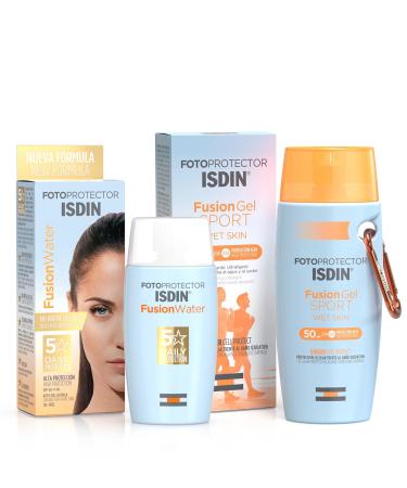 ISDIN Fusion Water LSF 50 |Sunscreen for the face for daily use |Ultra -light texture 50 ml + creams 100 ml with creams