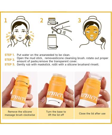 Mask Stick Turmeric Facial Mask Clay For Brightens Deep Cleans Face Masks Skincare Turmeric Skin Care Mask For Controlling Acne Oil And Refining Pores 1pc - Buy Online on SooperMarket.com