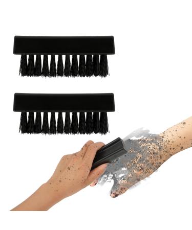 Amaxiu Hand Nail Brush for Cleaning Fingernails Durable Nylon Firm Stiff Scrub Bristles Nail Scrubber Brushes for Men Mechanics Gardeners Scrubbing under Fingers Foot Toes(2 Pack Black)