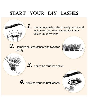 QUEWEL Mega-D Cluster Lashes 72 Pcs | C/D Curl 8-16mm | DIY Eyelash Extensions - Buy Online on SooperMarket.com