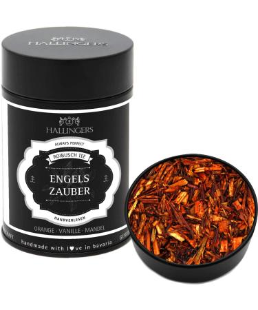 Hallinger's Engelszauber - Loser Roibusch -Tee/Rooibos with orange vanilla & almond (can) - Mother's Day gift & gift ideas for Father's Day |General New Year's Eve Friendship Roibusch Cinnamon Orange Vanilla and more 120 g (1 Pack)