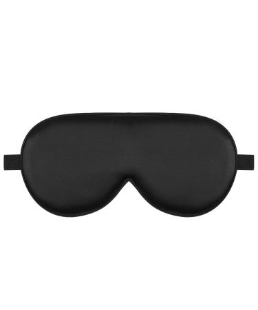 Alaska Bear Sleep Mask Silk Cover - Eye Contour Built in No Pressure - Handmade Upgrade Over Conventional Flat Thin Shades (Black Gift Ready Packaging)