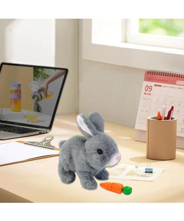 Woeau Rabbit Toy for Kids - Grey Plush Stuffed Bunny with Carrot, Sounds & Movements - Electronic Walking and Talking Pet - Buy Online on SooperMarket.com