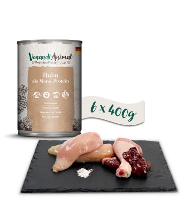 Venandi Animal - Premium wet food for cats - Chicken as monoprotein 6-pack (6 x 400 g) grain-free monoprotein